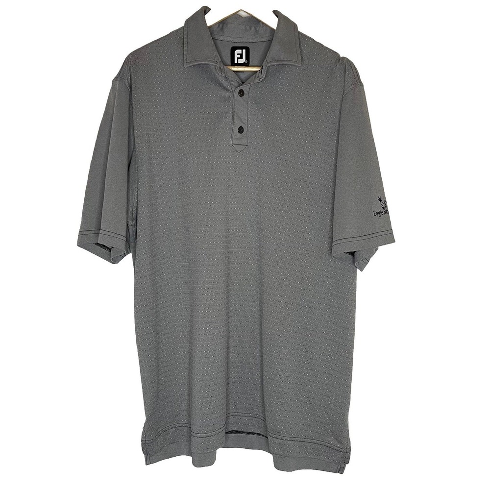 FootJoy FJ Shirt Mens Extra Large XL Golf Polo Gray Eagle Mountain